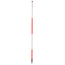 Houten uitlijningspaal - Ronde punt met drie inkepingen, lengte 2,16 m, fluorescerend rood, r/w w/r