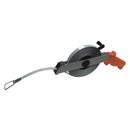 Stalen meetlint - 30 m, beginpunt B, wit gelakt, afgeschuind frame