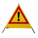 Waarschuwingspiramide 90 cm - Let op (VZ101), geel, met veer
