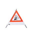 Waarschuwingspiramide 70 cm - Rookverbod (NZ01), wit, met veer