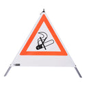 Waarschuwingspiramide 90 cm - Rookverbod (NZ01), wit, met veer